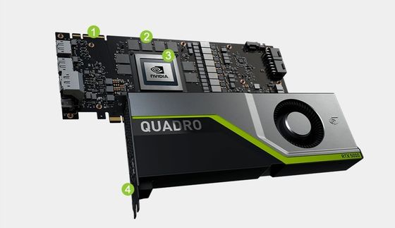 1830MHZ Core Clock nVIDIA QUADRO RTX 5000 16G видеокарта для профессиональных приложений